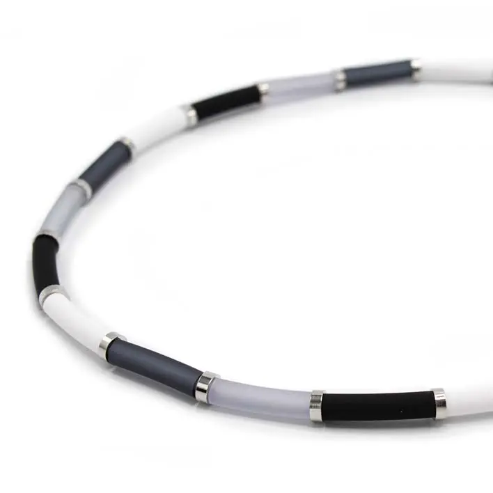 Zero waste ketting Bits & Pieces, zwart/wit, 1-lijns