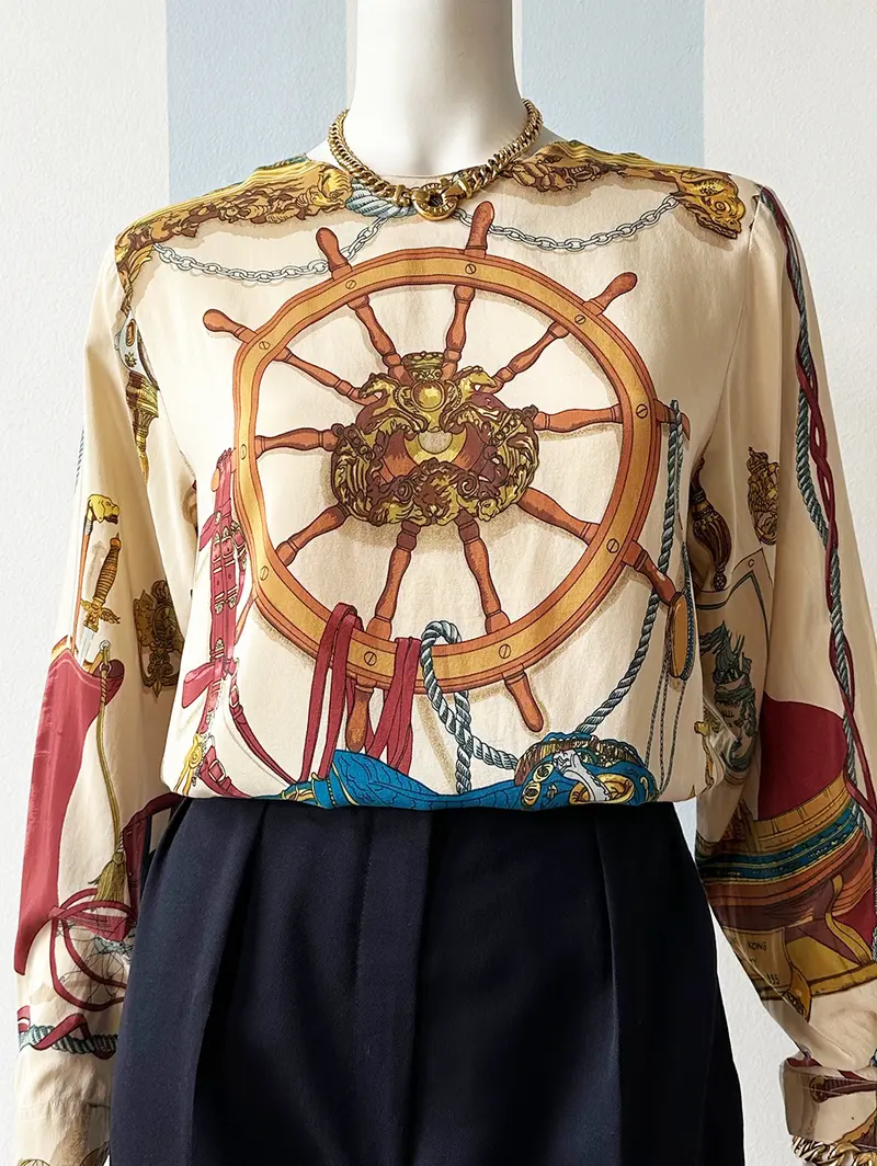 Zijden print top