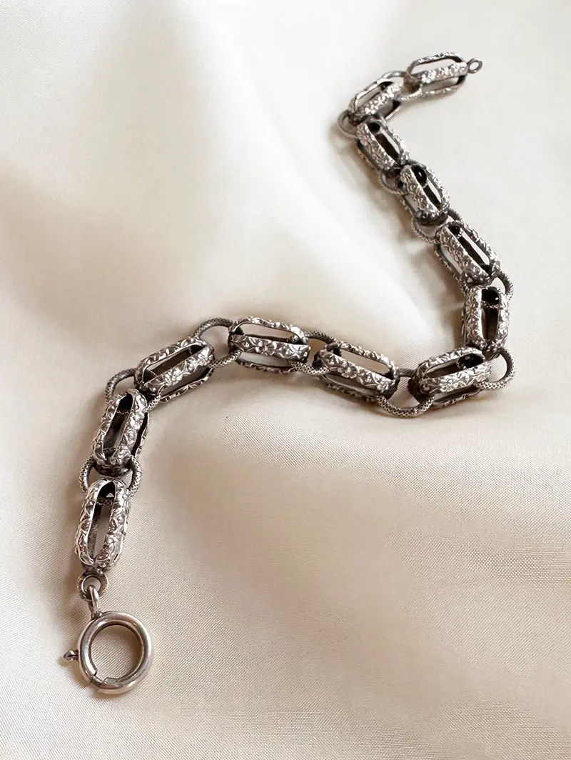 Zilveren schakelarmband