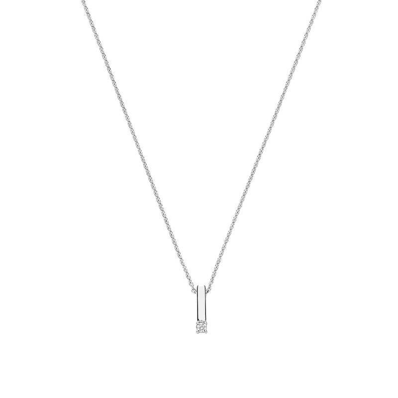 Zirconia Bar Necklace Silver