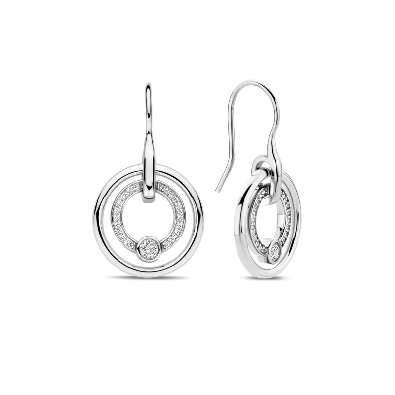 Zirconia Circle Earrings