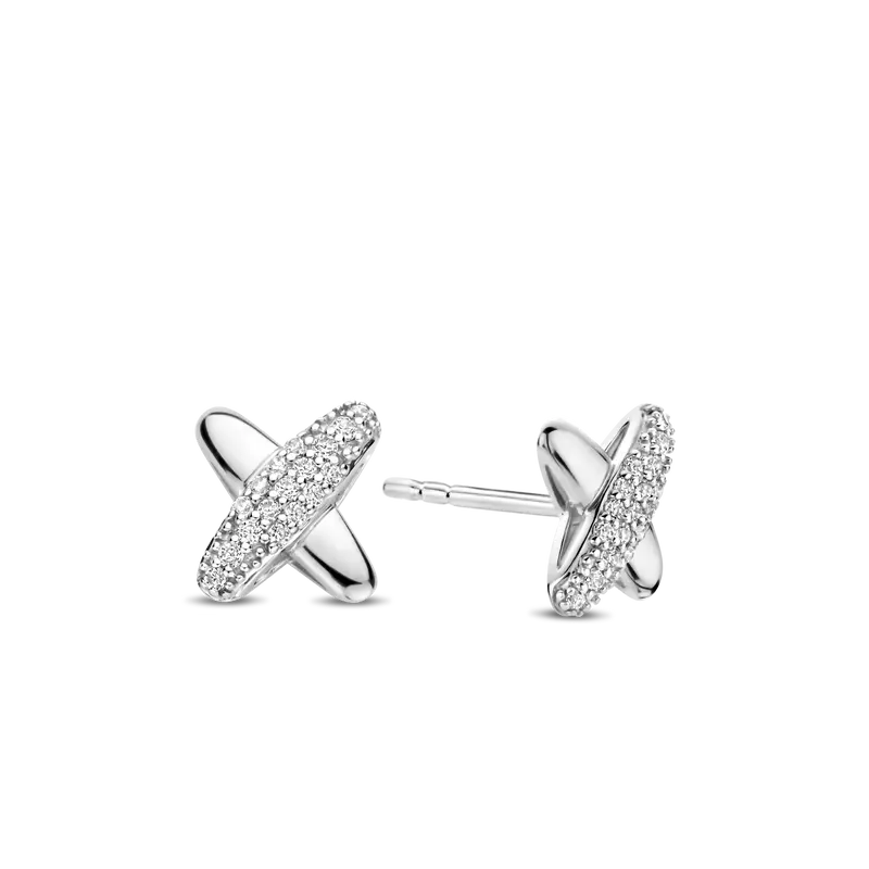 Zirconia Cross Earrings