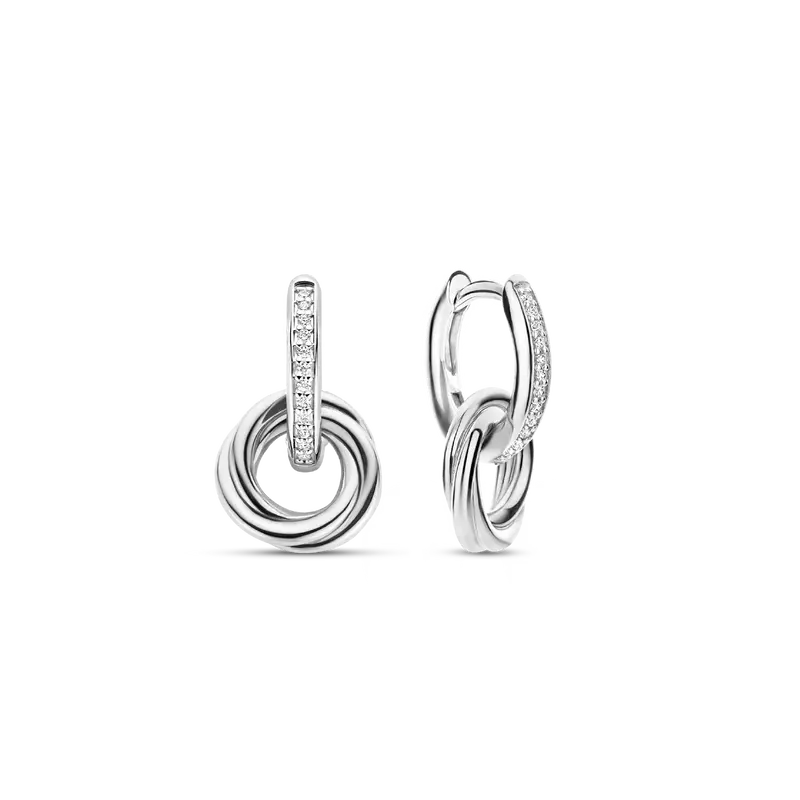 Zirconia Crossover Circle Hoops