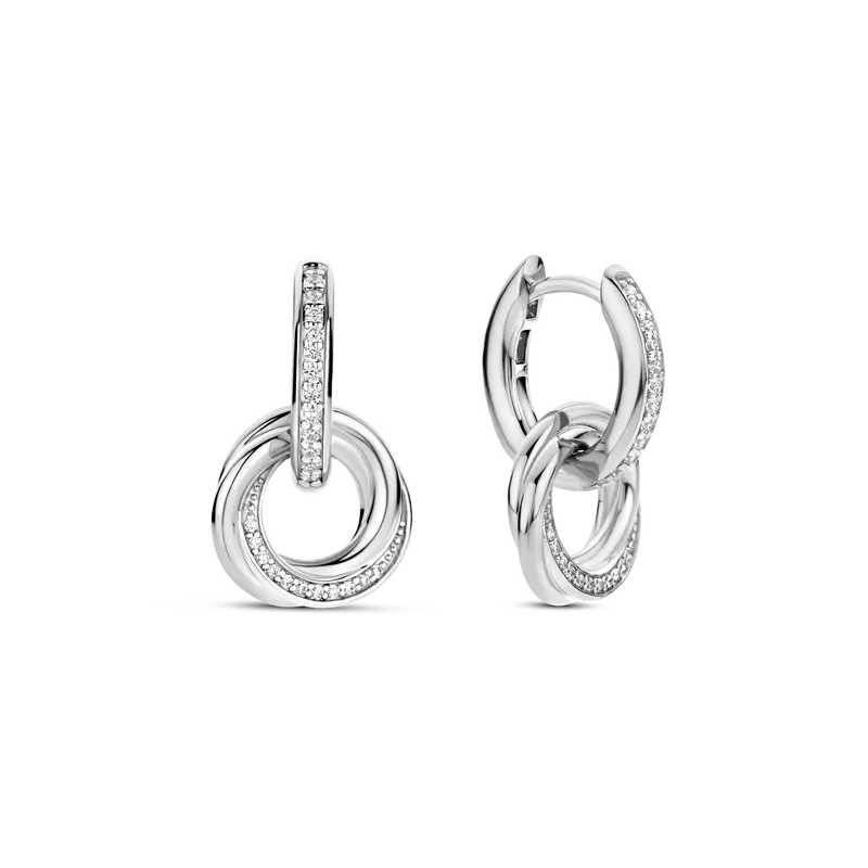 Zirconia Crossover Circle Hoops