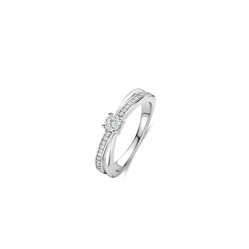 Zirconia Crossover Ring with stone