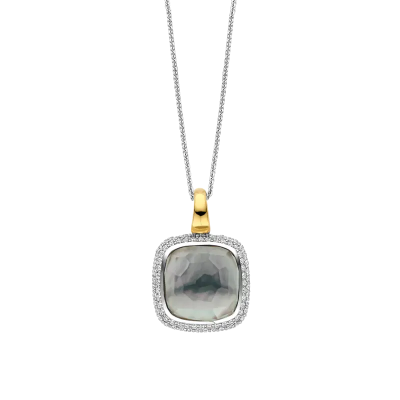 Zirconia Cushion Necklace with pendant