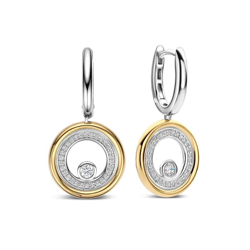 Zirconia Double Circle Hoops