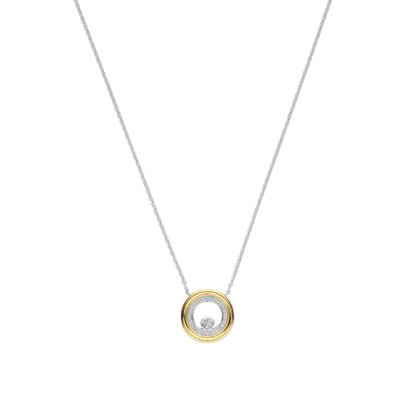 Zirconia Double Circle Necklace