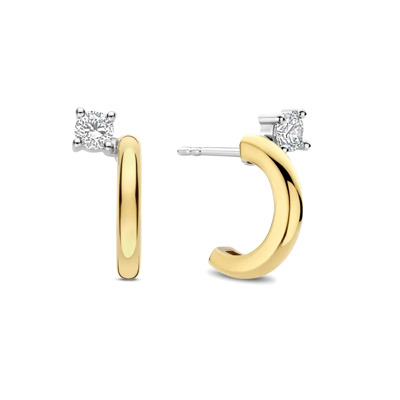 Zirconia Half Hoop Earrings