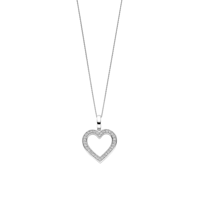 Zirconia Heart Necklace with pendant