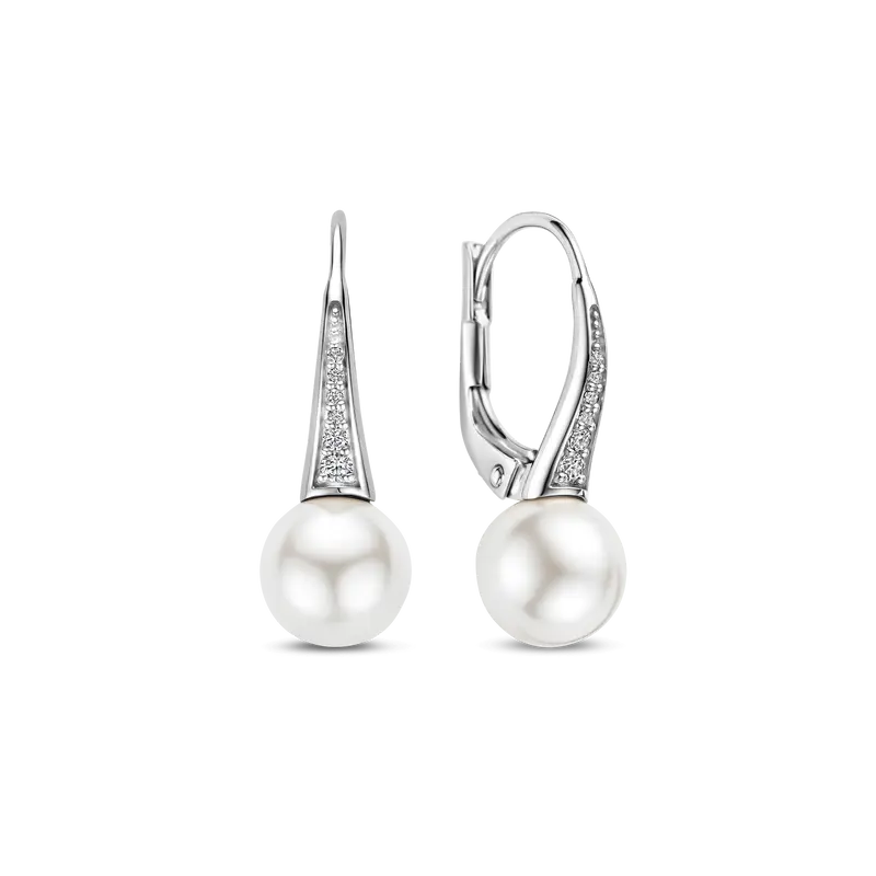 Zirconia Pearl Hoops
