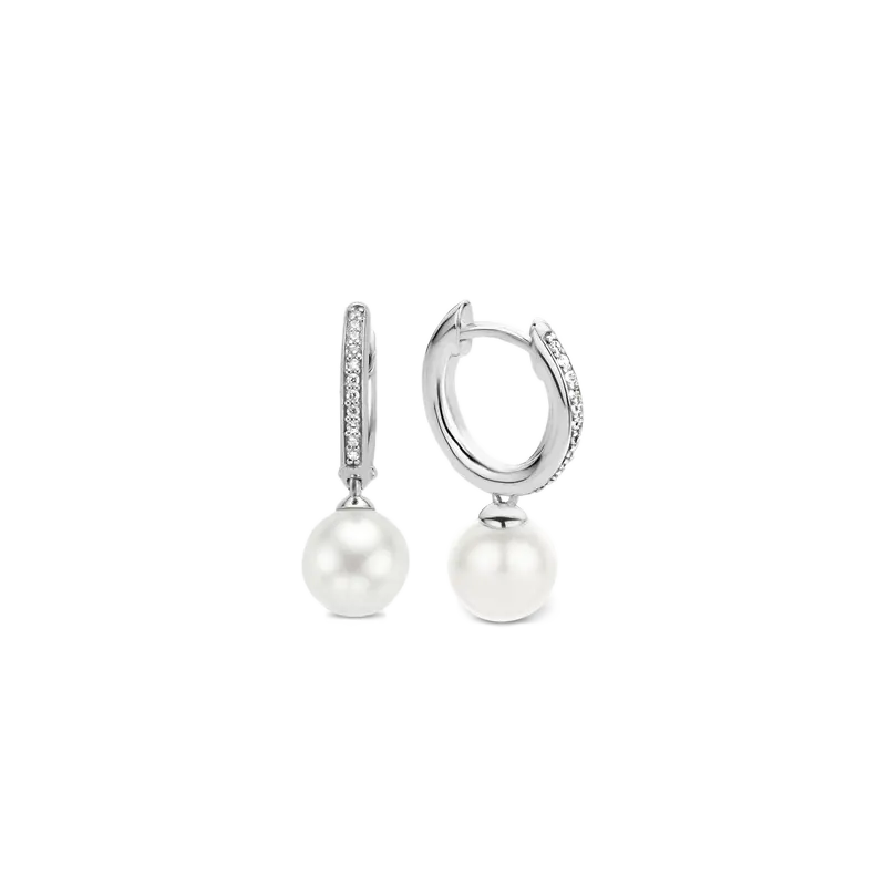 Zirconia Pearl Hoops