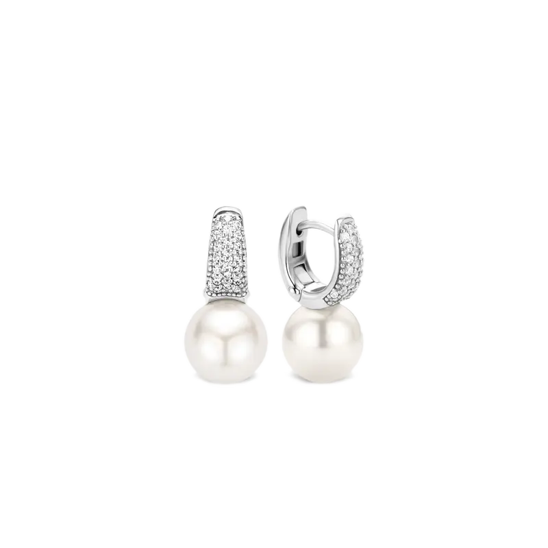 Zirconia Pearl Hoops