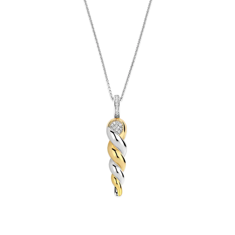 Zirconia Twist Necklace with pendant