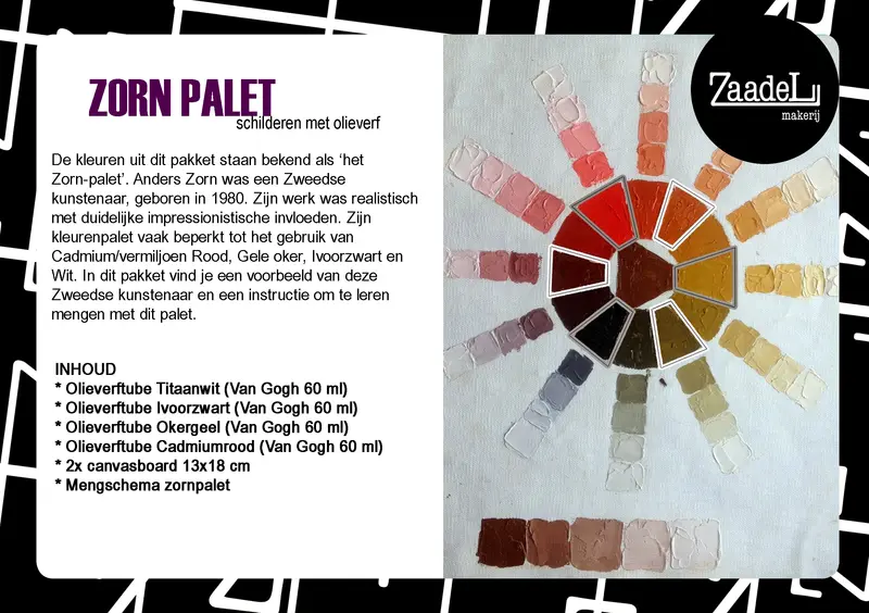 Zorn Palet pakket - schilderen met olieverf