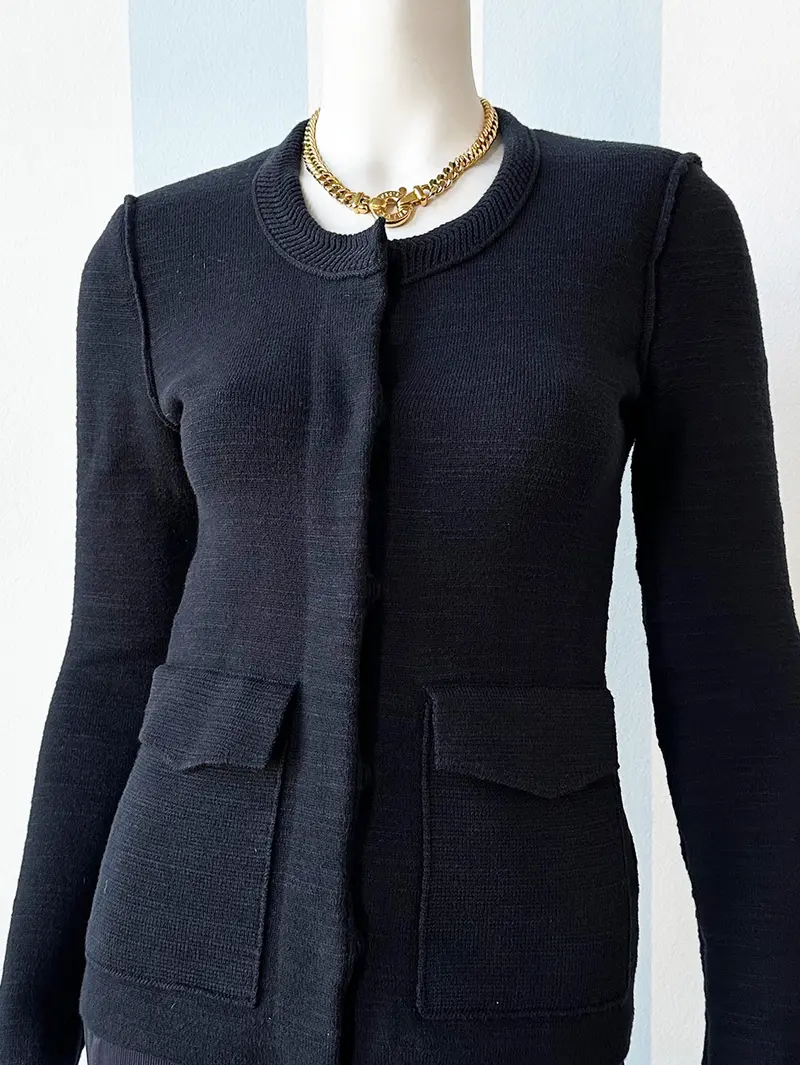 Zwart dik katoenen vest