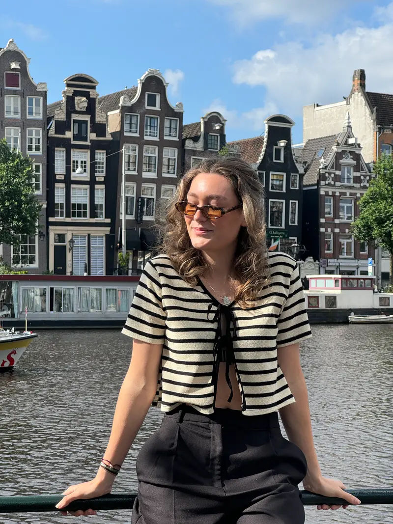 zwart/wit gestreepte strikjes top
