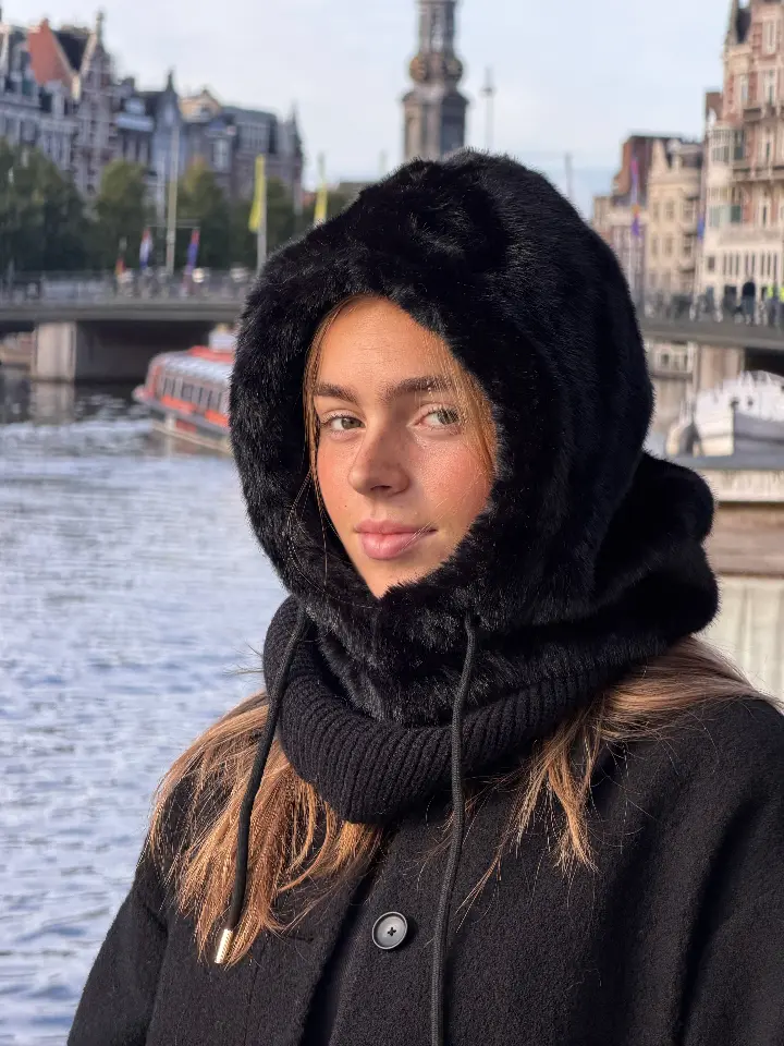 zwarte bont balaclava