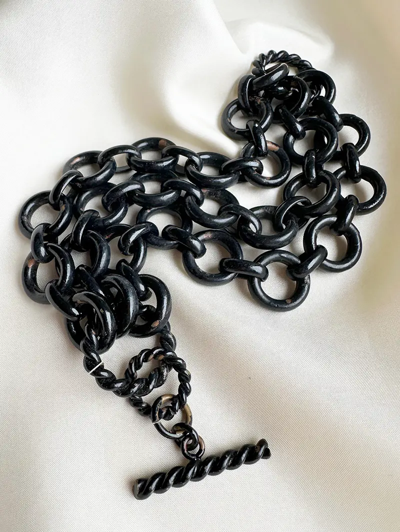 Zwarte chunky schakelarmband