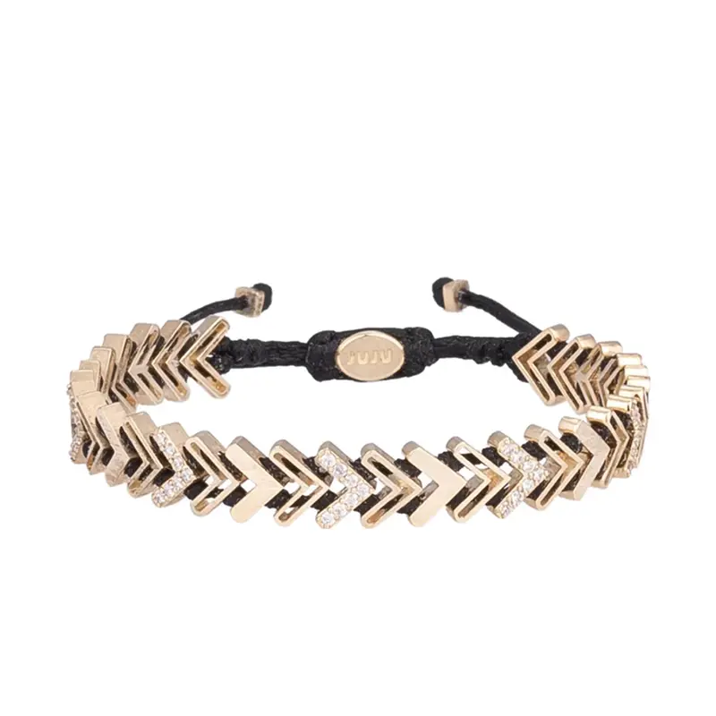 Zwarte schoonheid gouden armband met diamanten stenen