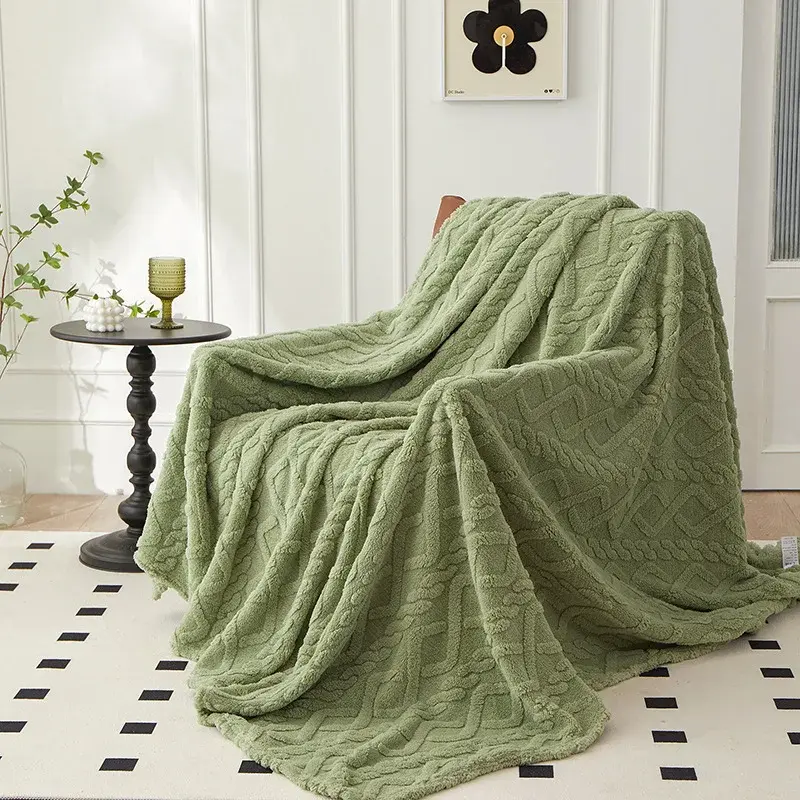 Zweiseitige Verdickte Lammwolldecke - Winterzauber CozyLuxe