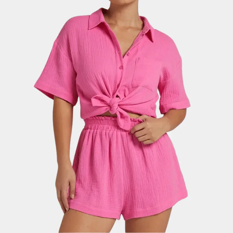 Zweiteiliges Damen Sommer Set mit Hemd und Shorts – Noemi
