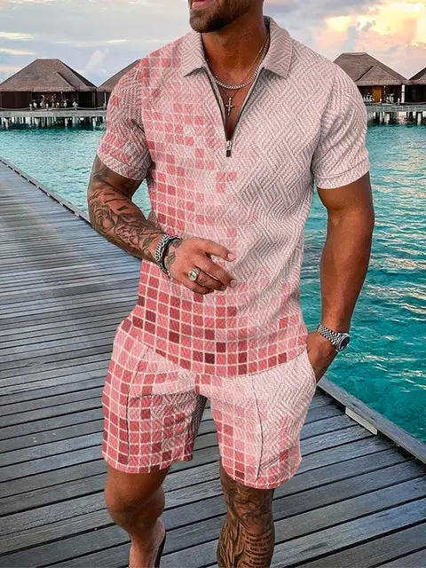Zweiteiliges Herren Sommer Outfit mit Polo und Shorts – Damon