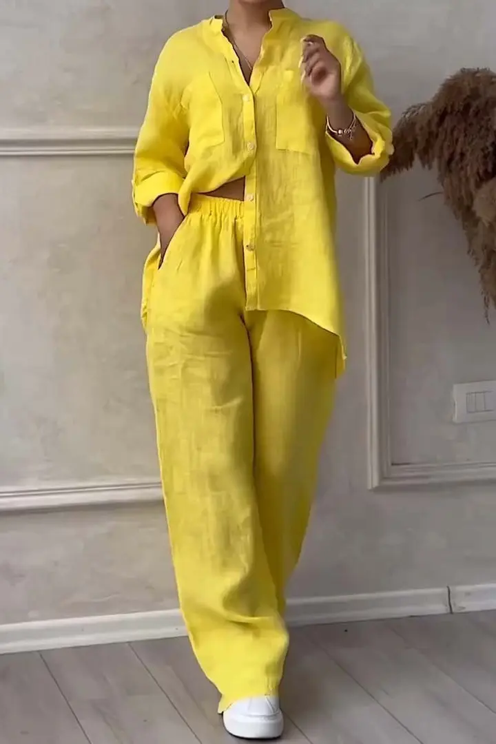 Zweiteiliges Leinen Damen Sommeroutfit – Alina